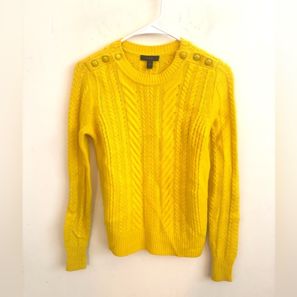 J. Crew Sweaters - J.crew Sweater cable knit Wool Yellow Sz XS Old Money Colorful Coquette Luxury